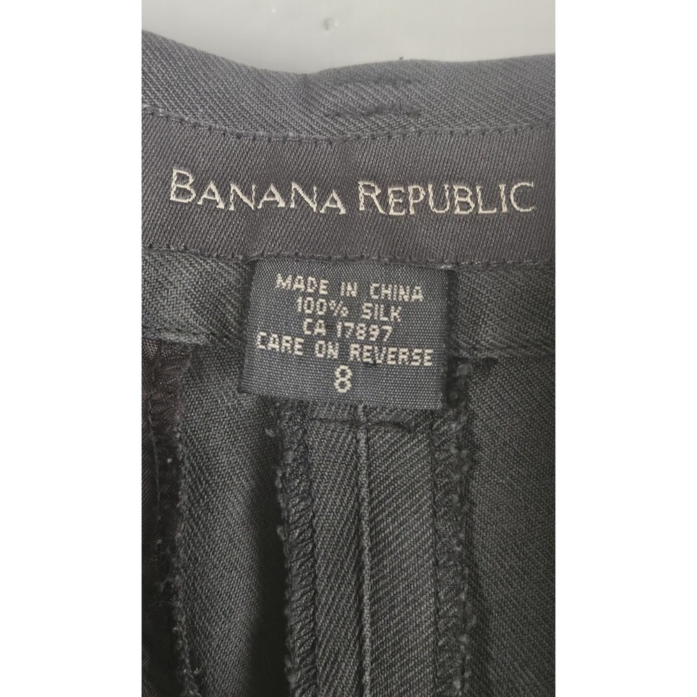100% SILK Banana Republic Charcoal Gray Wide Leg Pants - Picture 7 of 10